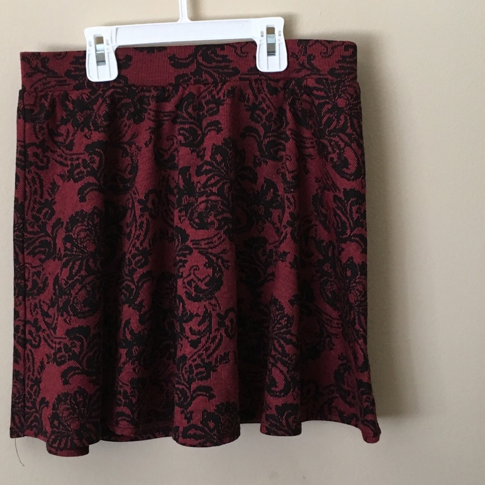 Burgundy Floral Skirt